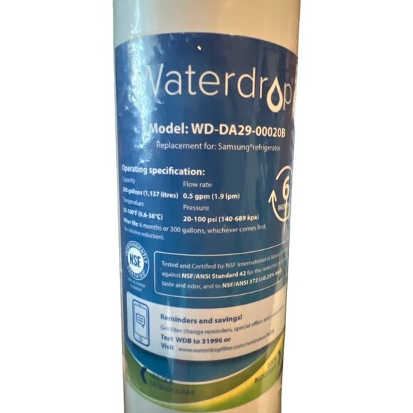 Waterdrop Refrigerator Water Filter WD-DA29-00020B Replacement For Samsung - Picture 4 of 4
